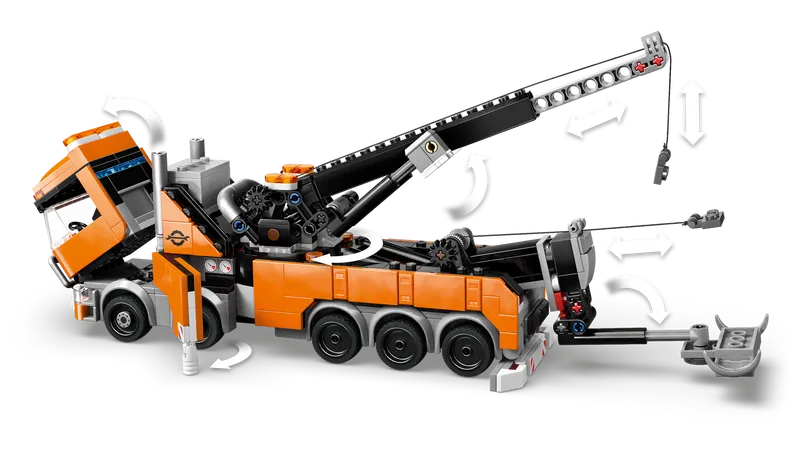 Heavy-Duty Recovery Tow Truck with Crane